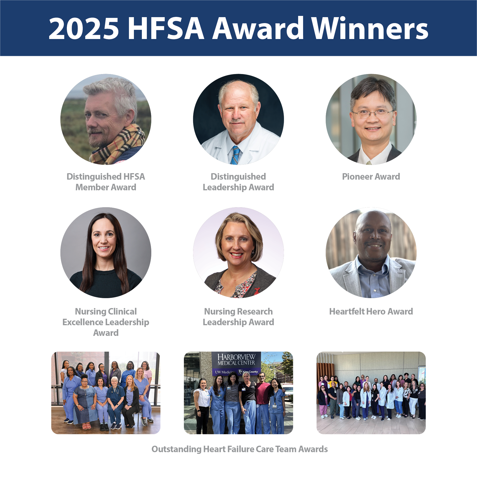 Graphic depicting the HFSA 2025 Award Winners
