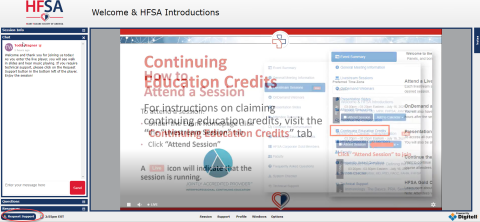 HFSA Board Certification Review 2021 Digitell Tech Support screenshot